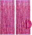 2 Pack 3.2ft x 6.6ft Pink Glittery Tinsel Foil Fringe Curtains