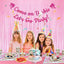 Come on, Let's Go Glittery Party Banner with Macaron Pink Fringe Curtains