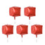 5 Pcs Cube Foil Balloons 24 Inches Square Shaped-Black