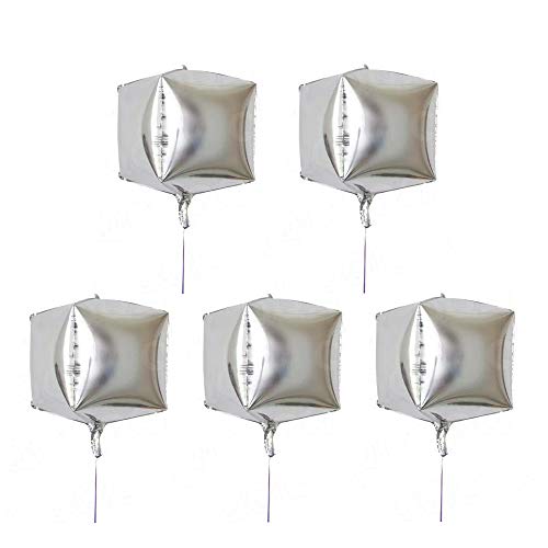 5 Pcs Cube Foil Balloons 24 Inches Square Shaped-Black