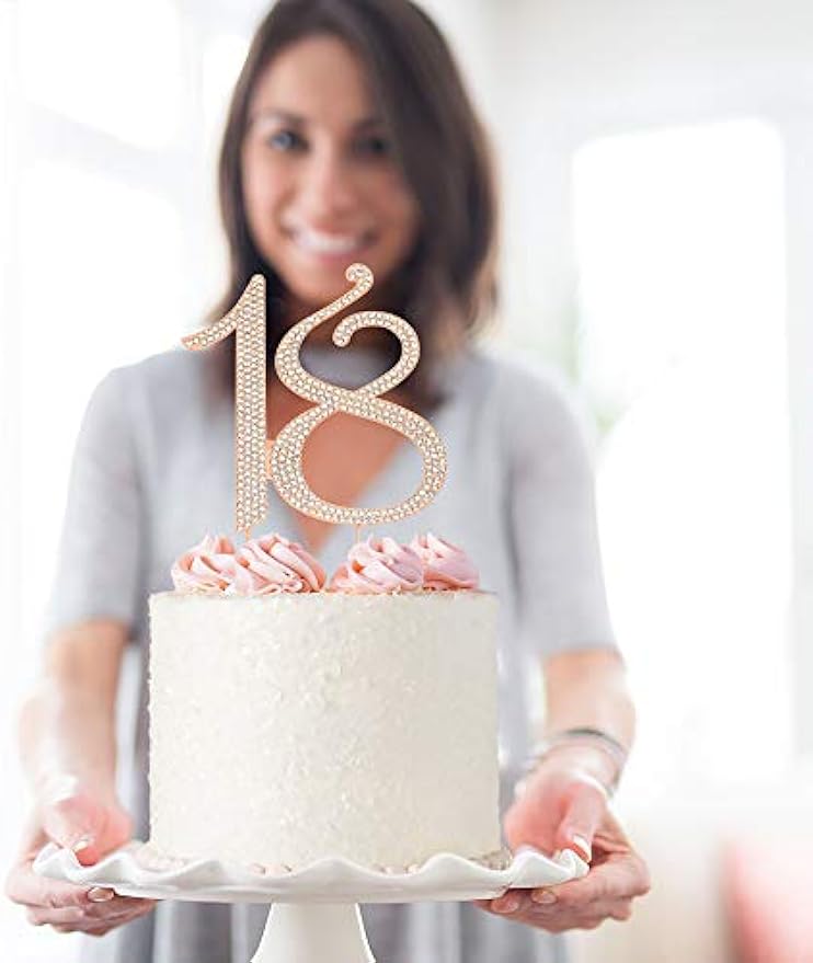 Rose Gold Metal 18th Birthday Party Sparkly Rhinestone Decoration