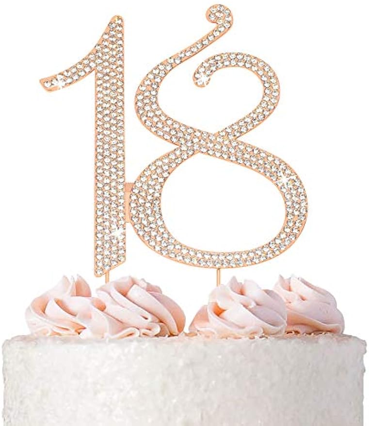 Rose Gold Metal 18th Birthday Party Sparkly Rhinestone Decoration