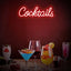 Cocktails Neon Sign, LED Neon Light Sign for Wall Decor, USB Powered Bar Home Room Neon Decor 16"x 6" (Red)