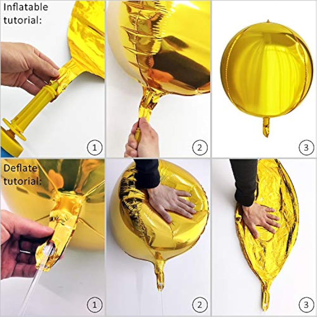 Holographic Laser Orb Foil 4D 16" Inflatable Sphere Balloons