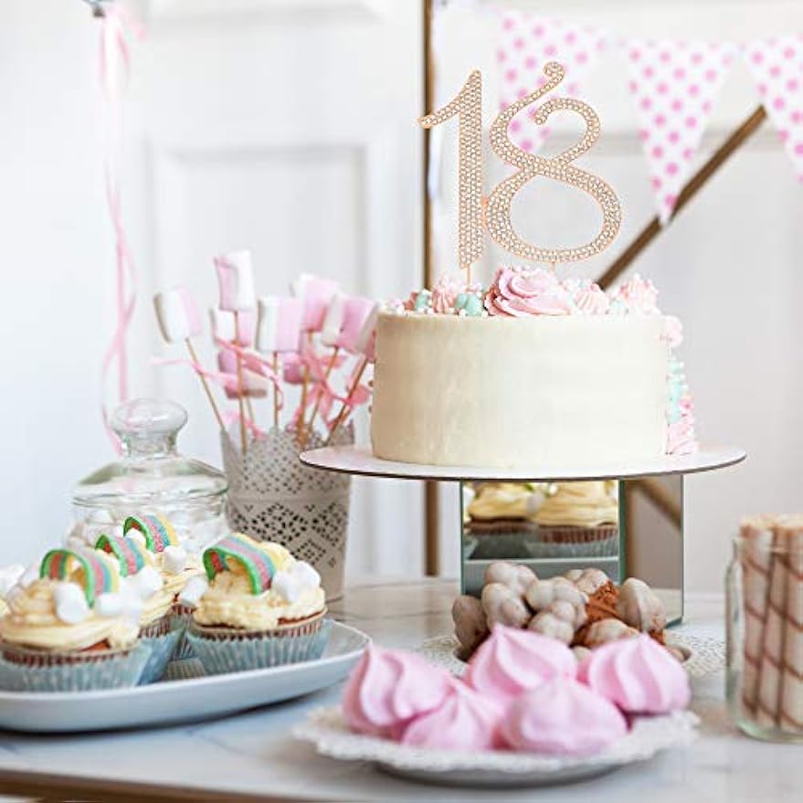 Rose Gold Metal 18th Birthday Party Sparkly Rhinestone Decoration