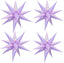 26Inch Iridescent Purple Exploding Star Balloons, Crystal Holographic Lilac 4 Sets
