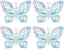 4pcs Iridescents Clear Buttefly Foil Balloons, 26"