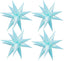 26Inch Iridescent Blue Exploding Star Balloons, Crystal Holographic 4 Sets