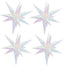 26Inch Iridescent Exploding Star Balloons, Transparent Clear 4 Sets