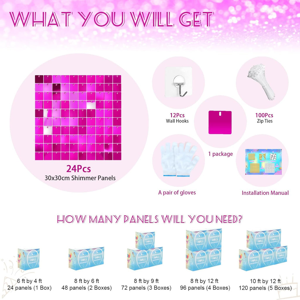 Hot Pink Shimmer Wall Backdrop Shimmer Wall Panels