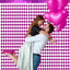 2 Pack 3.3 x 6.6ft Hot Pink Heart Shape Foil Fringe Backdrop