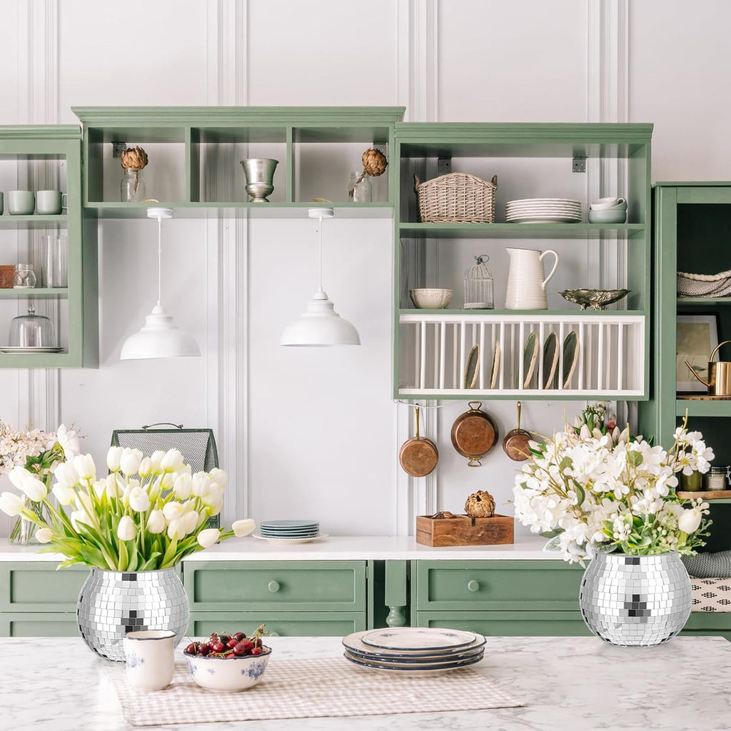 Silver Color Disco Ball Flower Vase/Disco Ice Bucket