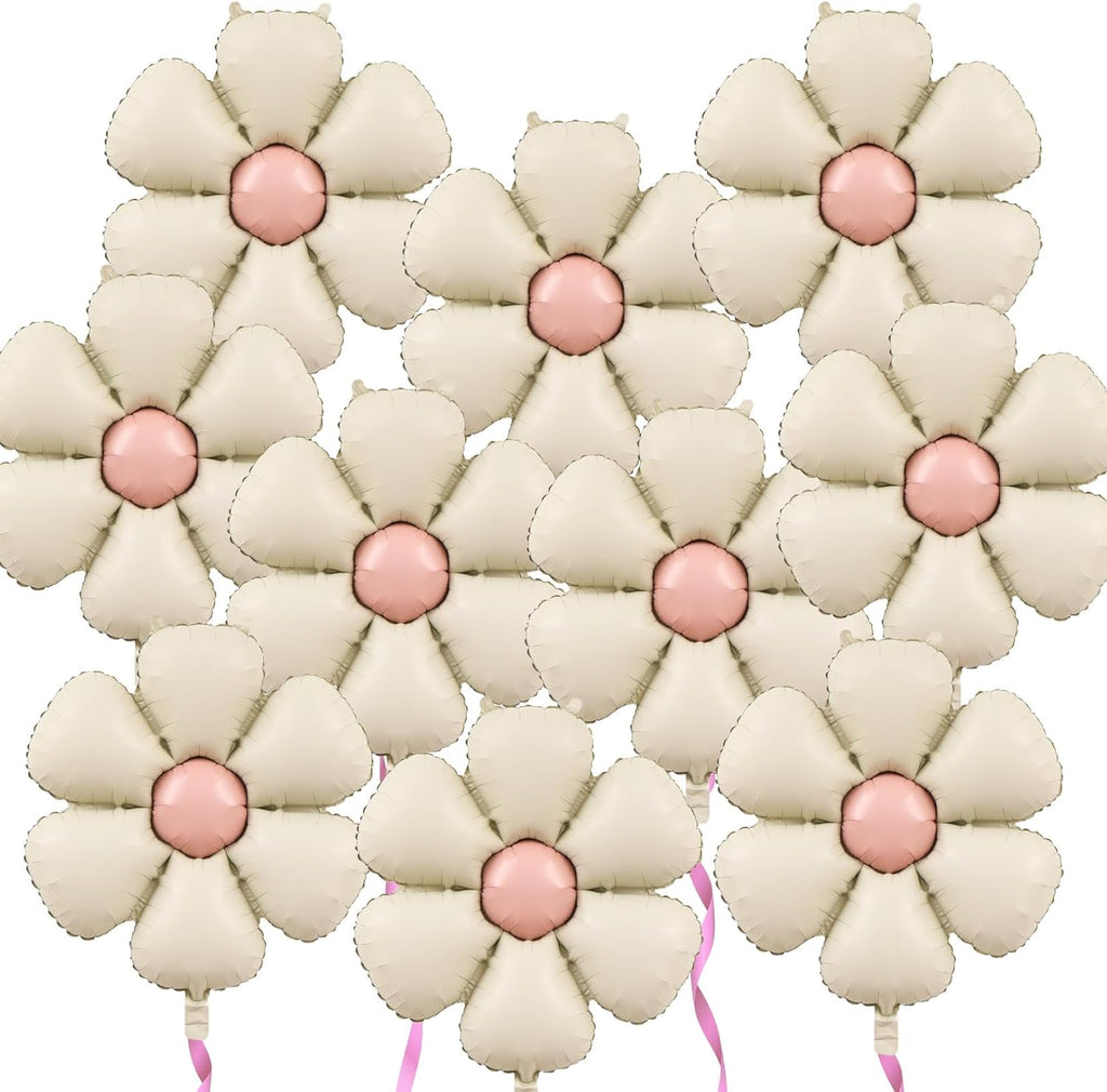 5 Pcs Daisy Balloons,Transparent Iridescent Balloons