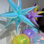 26Inch Iridescent Blue Exploding Star Balloons, Crystal Holographic 4 Sets