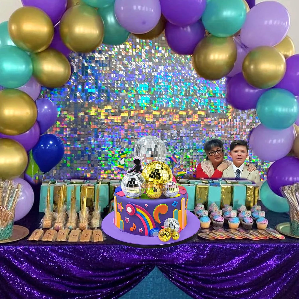 2 Packs Glittery Silver Foil Finge Curtain