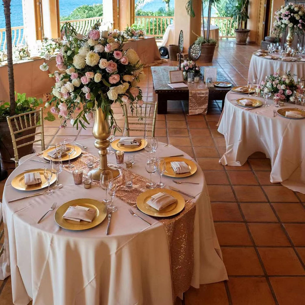 Rose Gold Glitter Sequin Table Runner 12x72 inch