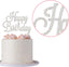 Happy Birthday Cake Topper - Premium Silver Metal Sparkly Rhinestone Decoration
