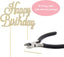 Happy Birthday Cake Topper - Premium Gold Metal Sparkly Rhinestone Decoration