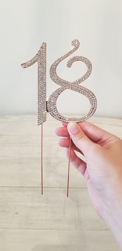 Rose Gold Metal 18th Birthday Party Sparkly Rhinestone Decoration