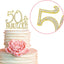 50 and Fabulous Cake Topper - Premium Gold Metal Sparkly Rhinestone Decoration