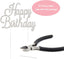 Happy Birthday Cake Topper - Premium Silver Metal Sparkly Rhinestone Decoration