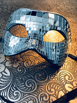 Silver Masquerade Disco Mirror Mask