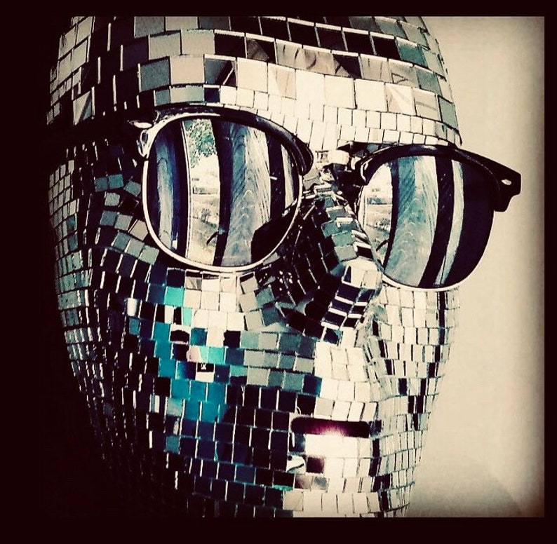 Masquerade Festival Disco Ball Whole Face Mask-Silver