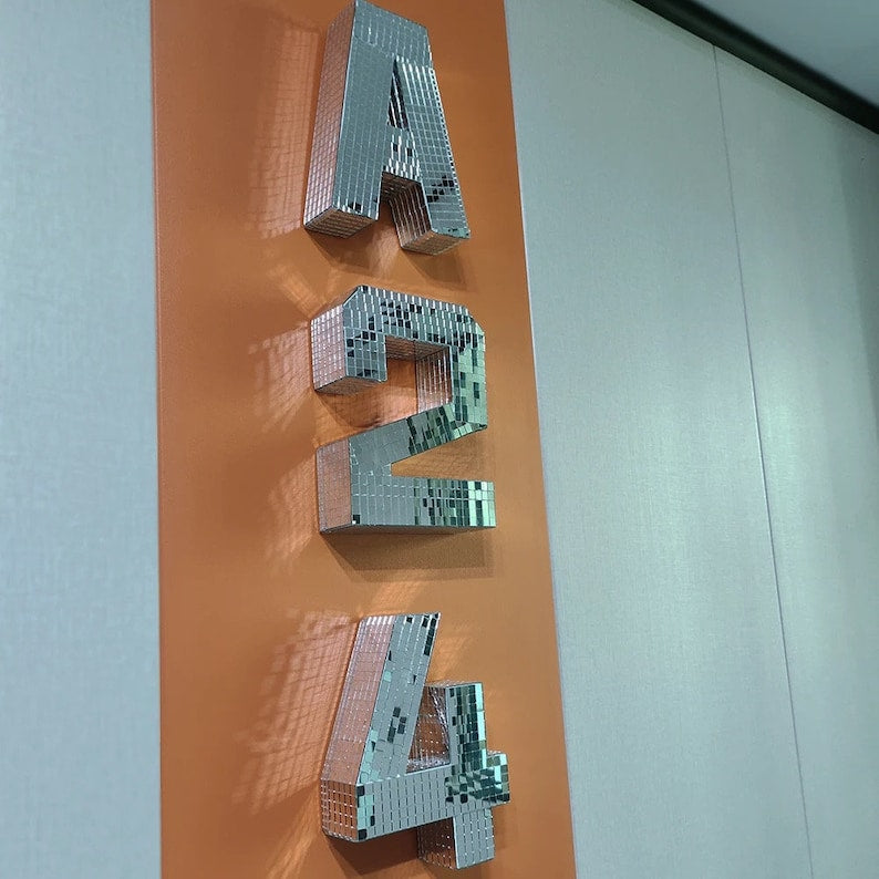 Silver Mirror Disco Ball Letters & Numbers for Party
