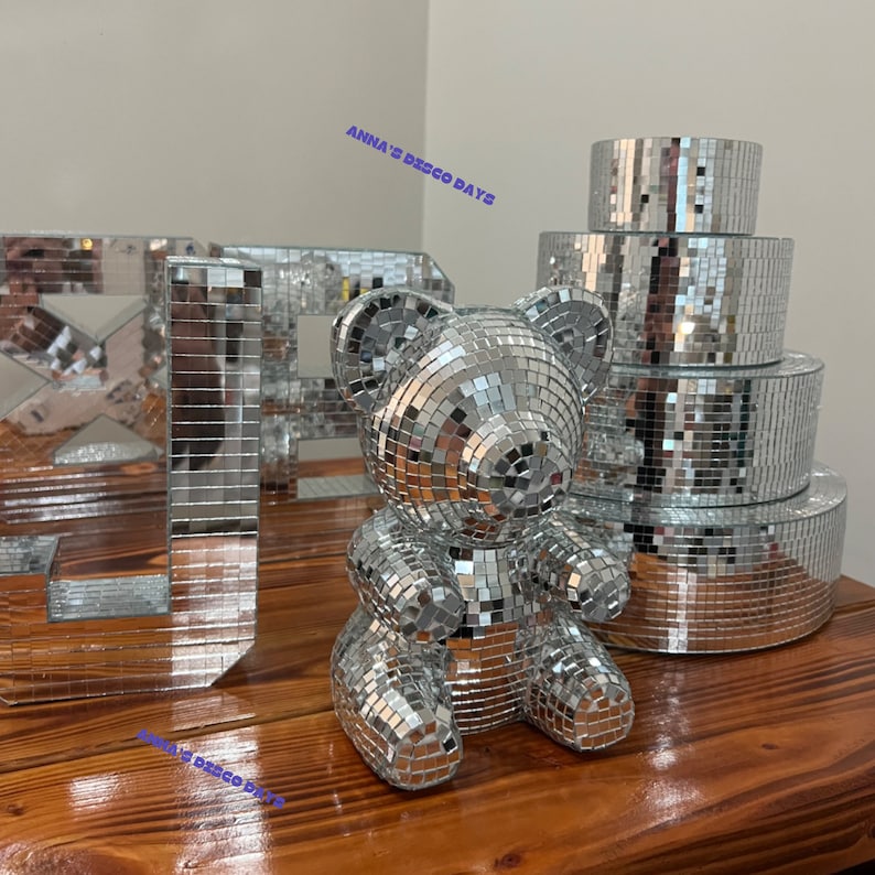 Silver Mirror Disco Ball Letters & Numbers for Party