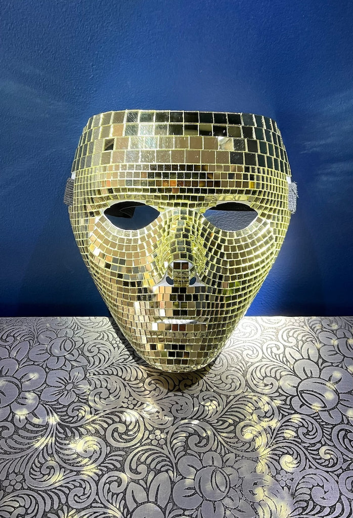 Masquerade Festival Disco Ball Whole Face Mask-Gold