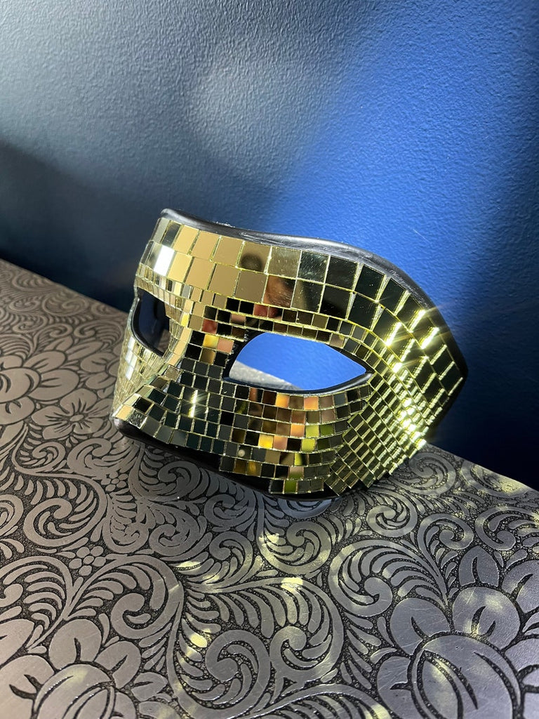 Gold Disco Masquerade Mirror Eye-Mask