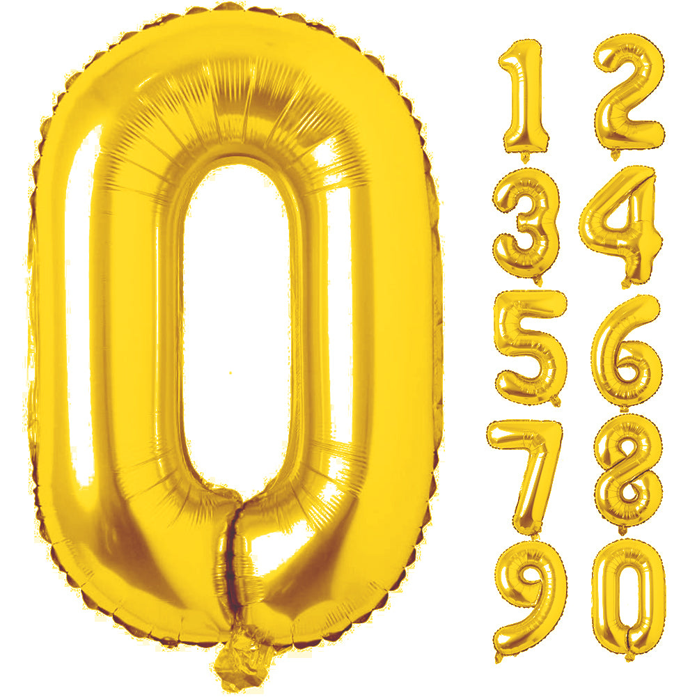 Large Number 0 Balloons, Giant Foil Helium Fillable Baloon 40 Inch Age Birthday Anniversary Party Decoration with Rose Gold (0-9)