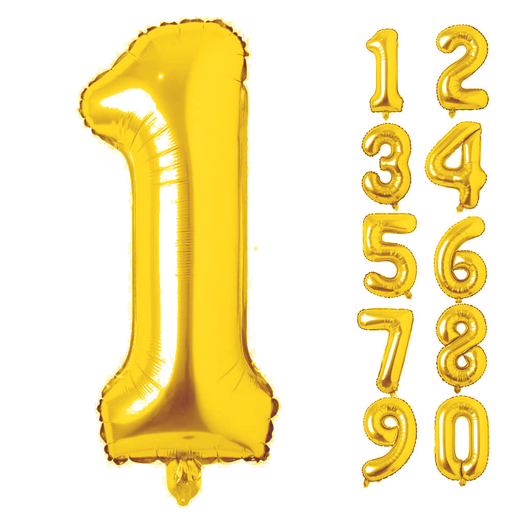 Large Number 0 Balloons, Giant Foil Helium Fillable Baloon 40 Inch Age Birthday Anniversary Party Decoration with Rose Gold (0-9)