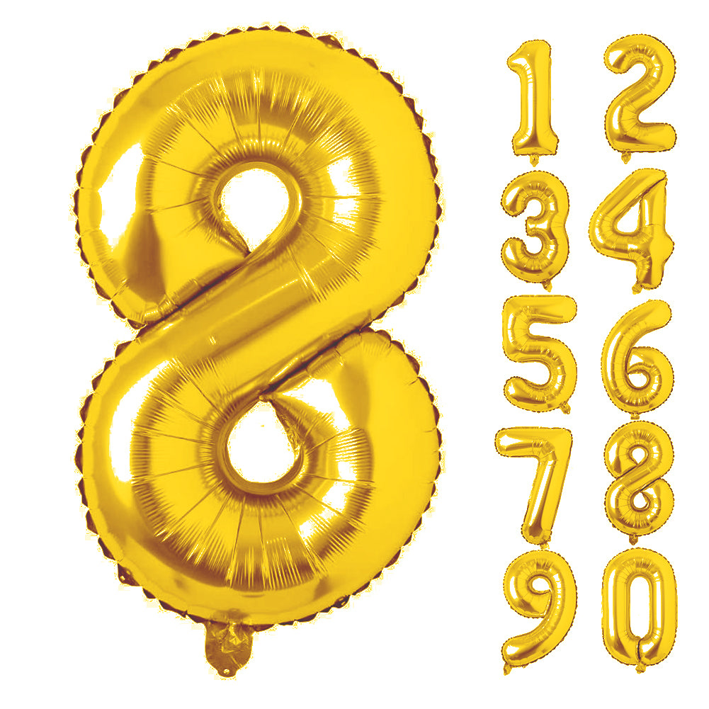 Large Number 0 Balloons, Giant Foil Helium Fillable Baloon 40 Inch Age Birthday Anniversary Party Decoration with Rose Gold (0-9)