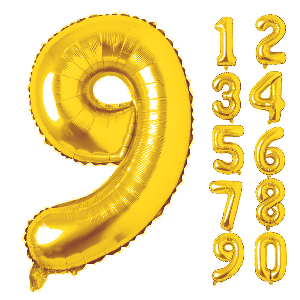Large Number 0 Balloons, Giant Foil Helium Fillable Baloon 40 Inch Age Birthday Anniversary Party Decoration with Rose Gold (0-9)