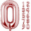 Large Number 0 Balloons, Giant Foil Helium Fillable Baloon 40 Inch Age Birthday Anniversary Party Decoration with Rose Gold (0-9)