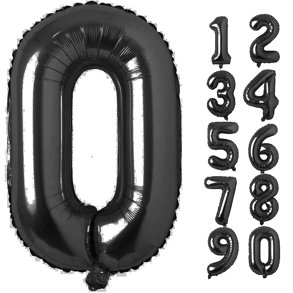Large Number 0 Balloons, Giant Foil Helium Fillable Baloon 40 Inch Age Birthday Anniversary Party Decoration with Rose Gold (0-9)