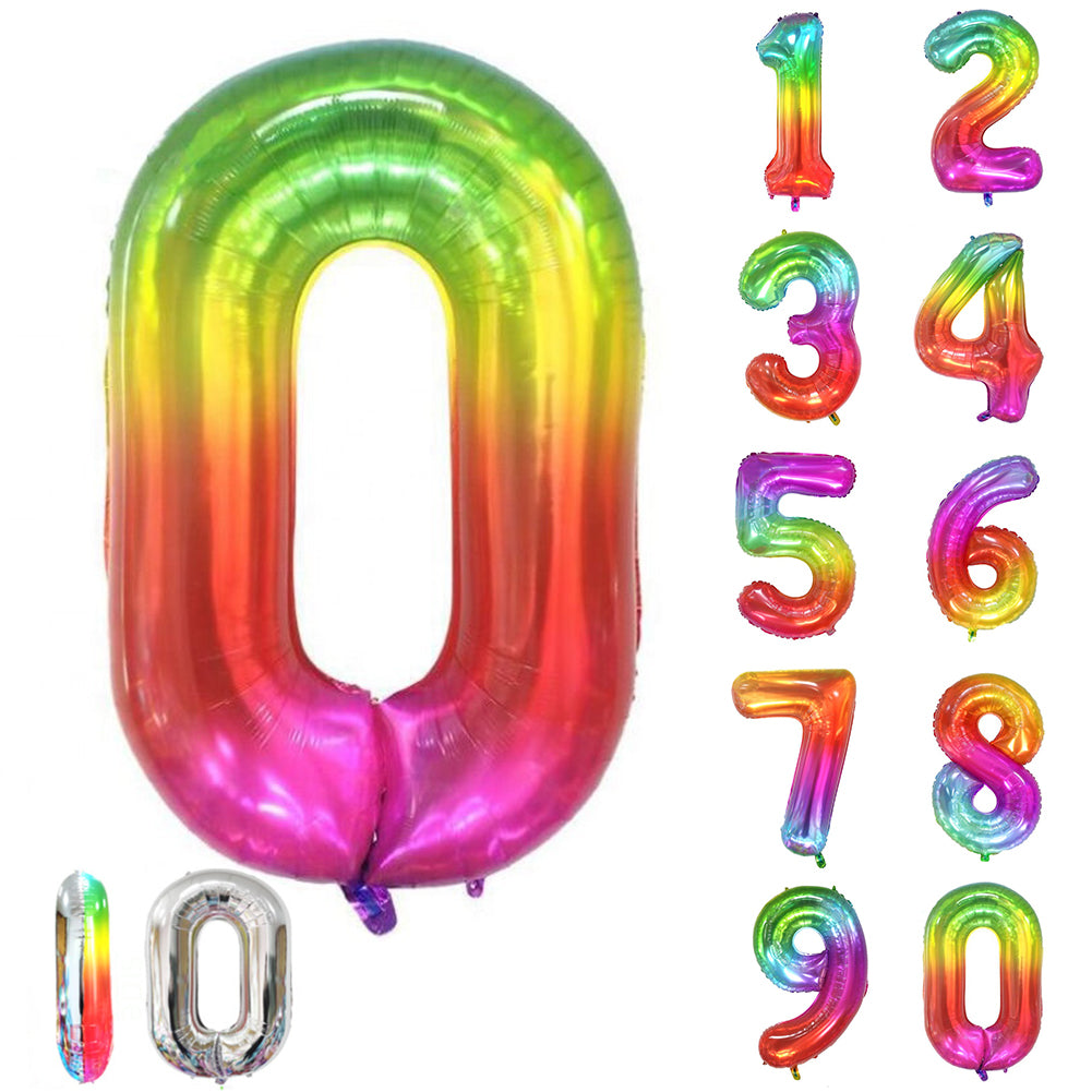 Large Number 0 Balloons, Giant Foil Helium Fillable Baloon 40 Inch Age Birthday Anniversary Party Decoration with Rose Gold (0-9)