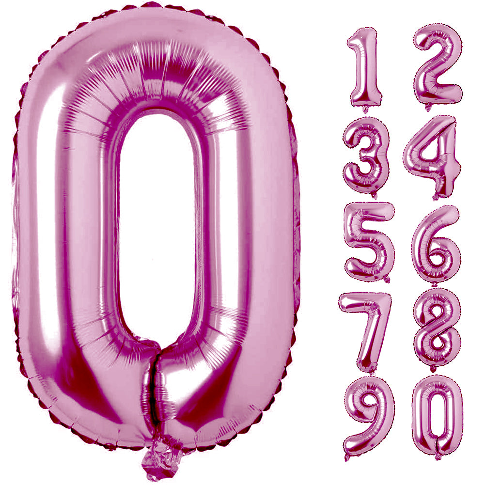 Large Number 0 Balloons, Giant Foil Helium Fillable Baloon 40 Inch Age Birthday Anniversary Party Decoration with Rose Gold (0-9)
