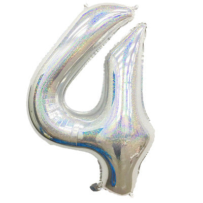 40 Inch Large Hologrphic Laser Silver Digital Aluminum Film Balloon