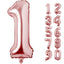 Large Number 0 Balloons, Giant Foil Helium Fillable Baloon 40 Inch Age Birthday Anniversary Party Decoration with Rose Gold (0-9)