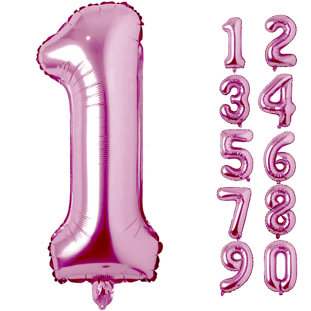 Large Number 0 Balloons, Giant Foil Helium Fillable Baloon 40 Inch Age Birthday Anniversary Party Decoration with Rose Gold (0-9)