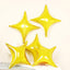 10" Star Shape Foil Mylar Balloon Gold Quadrangle Balloon - 24pcs
