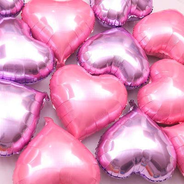 Mermaid Balloon 24pcs Heart Shape Foil Balloons Purple 18" for Birthday Party Decorations, Wedding Decor, Engagement Party, Holiday, Baby Show