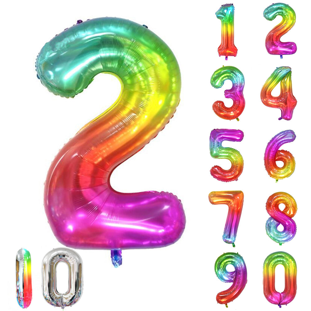 Large Number 0 Balloons, Giant Foil Helium Fillable Baloon 40 Inch Age Birthday Anniversary Party Decoration with Rose Gold (0-9)