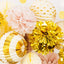 Premium Paper Decoration Set - Pom Pom, Honeycomb and Accordion Lantern (Champagne Glam with Metallic Gold) Birthday Party Baby Shower Bride to Be Engagement Wedding Events