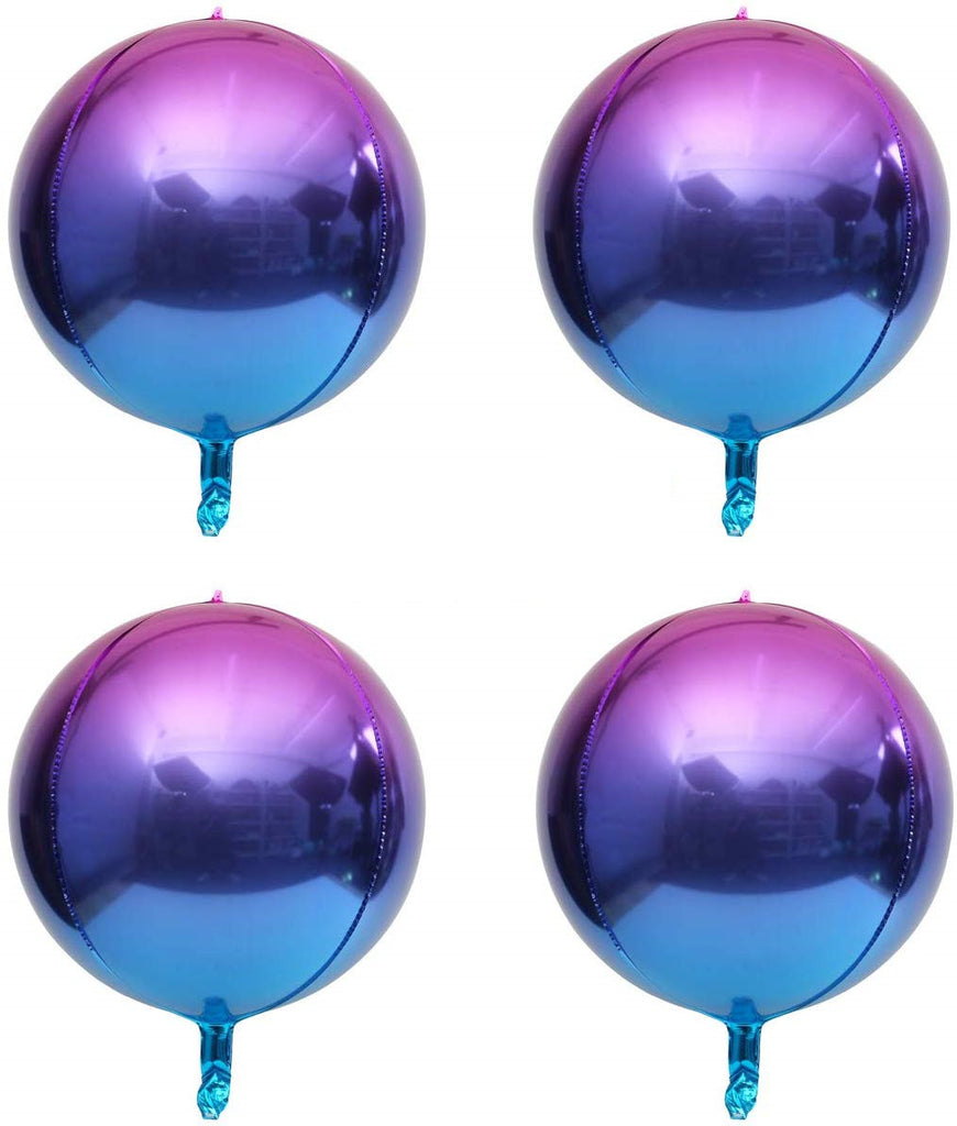 Purple and Blue Ombre 4pcs 16" Sphere Foil Balloon