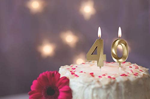 Metallic Number 40 Cake Topper for Birthday, Anniversary
