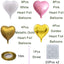 24pcs Heart Foil Balloons Metallic Beige, Gold and Light Pink 18"