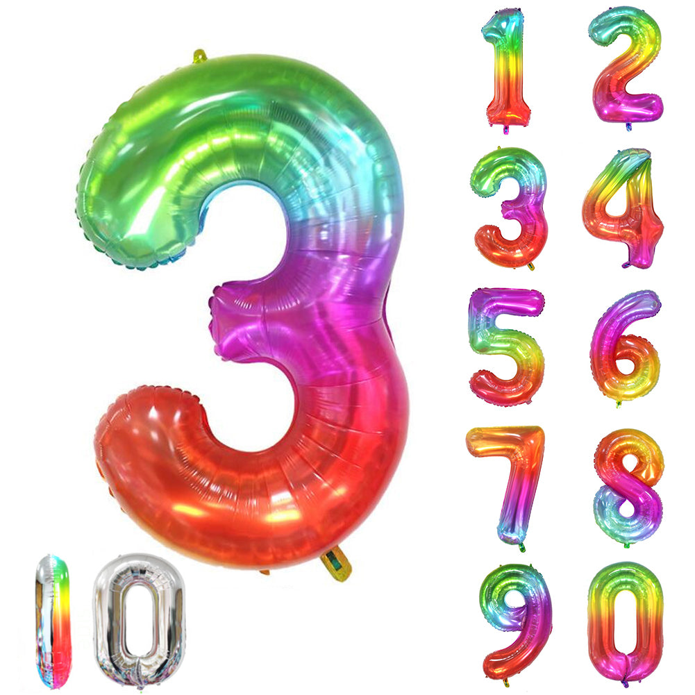 Large Number 0 Balloons, Giant Foil Helium Fillable Baloon 40 Inch Age Birthday Anniversary Party Decoration with Rose Gold (0-9)